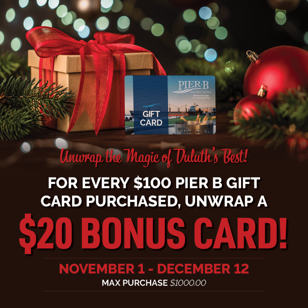 Buy Gift Cards Online Pier B Resort Duluth, Minnesota